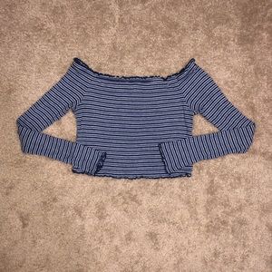 Long Sleeve Off The Shoulder Crop Top💗